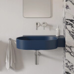 OMNIRES - OVO M+ umývadlo na dosku/závesné - pravé, 64 x 44 cm, midnight blue mat; OVO645UWPMB