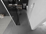 MEXEN/S - Kioto Sprchová zástena WALK-IN voľne stojaca 90 x 30 x 30, čierny vzor, biela 800-090-030-222-20-70-030