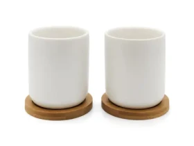 Bredemeijer Bamboo-Coaster Sada hrnčekov s bambusovými podtáckami / 2 ks / keramika / 200 ml (142013)