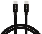 Swissten Textile čierna / Dátový kábel / USB-C na USB-C / 3 m (71527210)