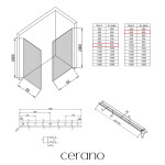 CERANO - Sprchová zástena Walk-in Crystal TL/P - 8 mm - bezvzperový systém + polička/držiak na uteráky - chróm, transparentné sklo - 100x60x200 CER-8050BD6391