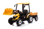 Mamido Mamido Dětský elektrický traktor TITAN 24V 400W s přívěsem a lžíci žlutý