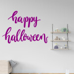 Veselá Stena Samolepka Happy Halloween Farba: fialová, Veľkosť: 60 x 43 cm