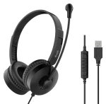 Equip USB headset s mikrofónom čierny / Headset / USB-A / kábel 2 m / impedancia 32 ? (245301)