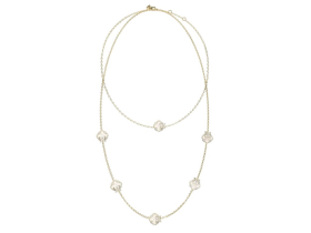 Guess Pozlátený dvojitý náhrdelník s kvetinami Wild Flower JUBN05581JWYGT/U
