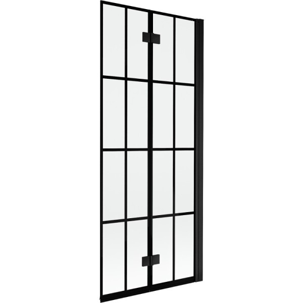 MEXEN - MIST vaňová zástena 80x150 cm 6mm 2-s, čierna, dekor, pravá 8A9-080-002-70-77-P