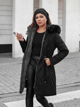Dámská zimní bunda oboustranná TY4587 černo-šedá - FashionStreet XL