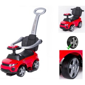 Mamido Mamido Odrážadlo Sport Car s vodiacou tyčou 3v1 GUMOVÉ kolesá červené