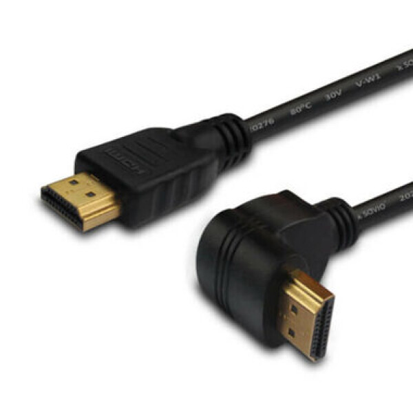 SAVIO CL-108 Kábel HDMI A - HDMI AM/M 1.5m / pozlátené konektory / s 90 ° konektorom (KBASAVHDM0016)