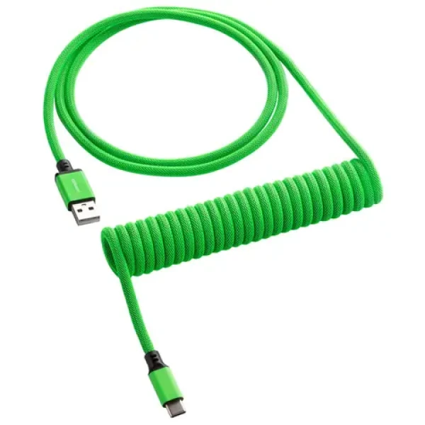 CableMod Classic Coiled Keyboard Cable USB-C - USB-A 1.5m Viper Green / Kábel pre klávesnicu (CM-CKCA-CLG-KLG150KLG-R)