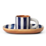 Ferm Living Kameninová šálka s podšálkou Milu Blue