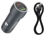 Devia Xtreme Speed Series tmavo šedá / Nabíjačka do auta / 48W / USB-C kábel 1 m (6942297112773)