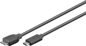 MicroConnect kábel USB C (M) - microUSB3.0 B (M) 1m čierna / 5000Mbit/s (USB3.1CAMIB3.01)