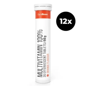 Multivitamín 100% šumivý - GymBeam (pomaranč, 12 x 20 tab) (40507-5-pomaranč-12x20tab)