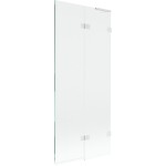 MEXEN/S - Lunar L vaňová zástena 2-krídlová pravá 80 x 150, transparent, biela 897L-080-100-20-00-P