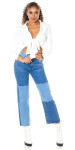 Trendy Patchwork Look Boyfriend Jeans denimblue