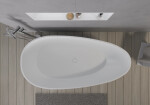CERANO - Vaňa z liateho mramoru Aura - voľne stojaca - biela matná - 180x90x58 CER-VELA1050W