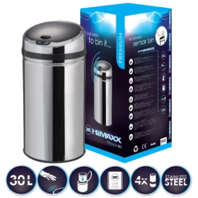 HIMAXX Premium 30L strieborná / bezdotykový kôš (SOKBG0301)
