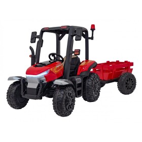 Mamido Detský elektrický traktor BLAST s prívesom 2x200W červený