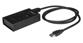 StarTech čierna / USB hub / 4 porty / 3x USB-A + 1x USB-C / USB 3.2 Gen 1 5 Gb/s (HB30A3A1CST)