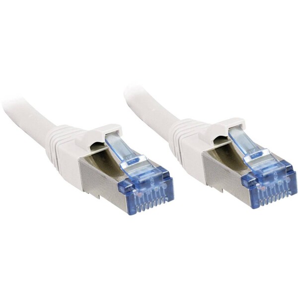 LINDY 47193 RJ45 sieťové káble, prepojovacie káble CAT 6A S/FTP 1.50 m biela s ochranou 1 ks; 47193