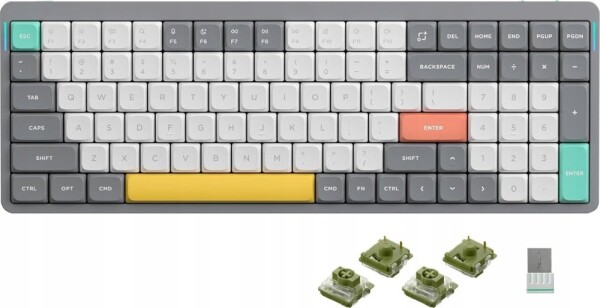 Nuphy - Air96 V2 Wireless Mechanical Keyboard - Bezdrôtová Klawiatura Mechaniczna Slim Lunar Gray Moss