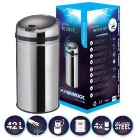 HIMAXX Premium 42L strieborná / bezdotykový kôš (SOKBG0421)