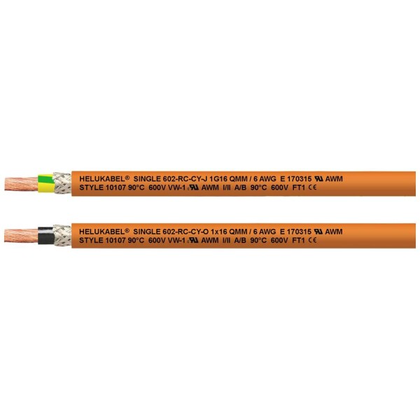 HELU 69632-500 vedenie ťažnej reťaze Single 602-RC-CY-O 1 x 10 mm² oranžová 500 m; 69632-500