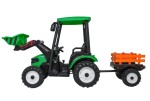 Mamido Detský elektrický traktor MEGA D68 24V s prívesom zelený