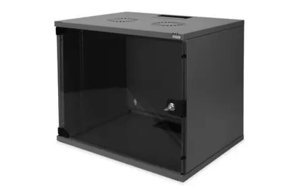 Digitus SOHO / Nástenný rozvádzač / 9U / 540x400 mm / sklenené dvere / do 60 kg (DN-19 09-U-S-SW)