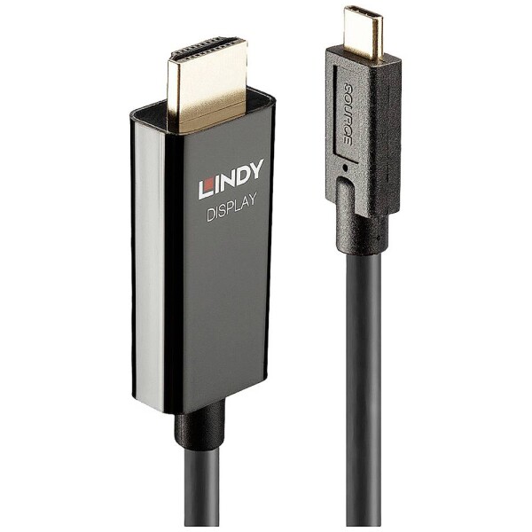 LINDY prepojovací kábel USB-C ® zástrčka, Zástrčka HDMI-A 5.00 m čierna 43315 4K UHD Kábel pre displeje USB-C®; 43315