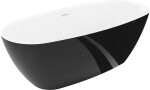 MEXEN - Luvo Slim voľne stojaca vaňa 170 x 75, biela/čierna, bez krytky prepadu a zátky 52801707575-SS