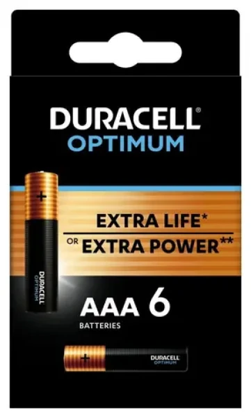 Duracell - Optimum alkalická batéria mikrotužková AAA 6 ks (42392)