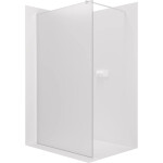 CERANO - Sprchová zástena Walk-in Onyx Round Ľ/P - 8 mm - guľatá vzpera - biela matná, mliečne sklo - 90x200 CER-8050BD255