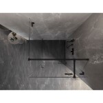 MEXEN/S - Lunar T sprchovací kút dvere krídlové pravá 70 x 70, transparent, čierna 834T-070-070-70-00-P