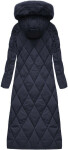 Tmavomodrá dlhá dámska zimná bunda s kapucňou (7688BIG) odstíny modré 54