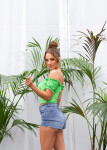 Sexy Koucla Off-Shoulder crop top green Einheitsgroesse