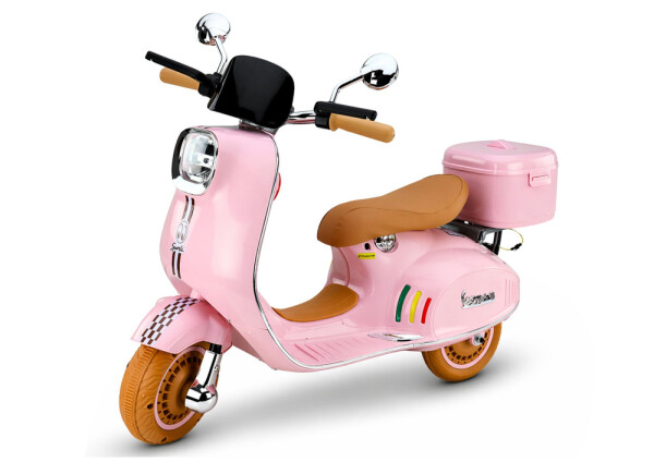 Mamido Detský elektrický skúter Vespa 2x35W s kufríkom ružový