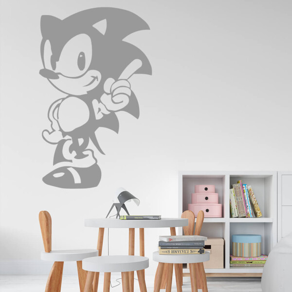 Veselá Stena Samolepka Ježko Sonic Farba: šedá, Veľkosť: 40 x 24 cm