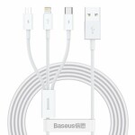 Baseus CAMLTYS-02 SUPERIOR 3v1 1.5m biela / USB-C / MicroUSB / Lightinhg (CAMLTYS-02)