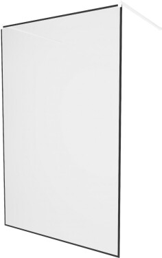 MEXEN/S - KIOTO samostatne stojaca sprchová zástena 110 x 200, transparent/čierny vzor 8 mm, biela 800-110-002-20-70