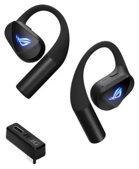 Asus ROG Cetra Open Wireless čierna / Bezdrôtové slúchadlá do uší / mikrofón / Bluetooth 6.0 / RGB / 16h výdrž (90YH0450-BTUA00)