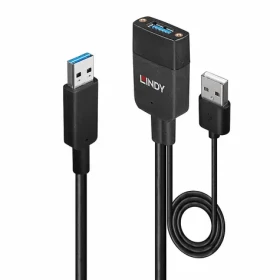 Lindy USB-A - USB-A 35m čierna / Hybridný USB kábel / USB 3.2 Gen 2 / 10 Gbit/s (43357)