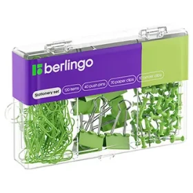 Berlingo Sada kancelárskych potrieb zelená / Sada kancelárskych potrieb / 120 ks (353630)