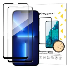 Wozinsky Full Glue 2v1 sada čierna / Ochranné sklo / Apple iPhone 14 PLUS, 13 Pro Max / Case Friendly