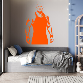 Veselá Stena Samolepka Dwayne Johnson The Rock Farba: oranžová, Veľkosť: 100 x 69 cm