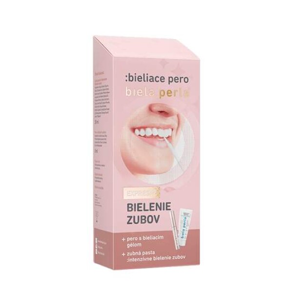 BIELA PERLA Bieliace pero s bieliacim gélom 8 ml + zubná pasta 30 ml 1 set