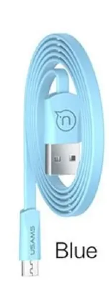 USAMS SJ201 Flat dátový kábel microUSB 2A 1.2m modrá (6958444955278)
