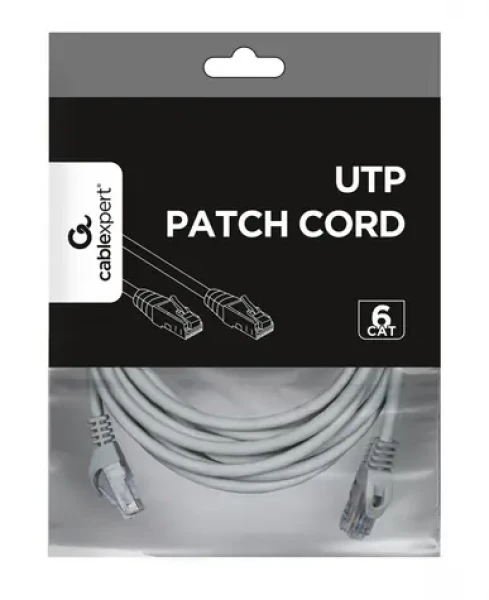 Patch kábel Cat6 UTP 7,5 m šedý / Patch kábel / U/UTP / čistá meď / RJ45-RJ45 (PP6U-CU-7.5M)