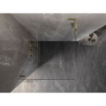 MEXEN/S - Lunar-B L sprchový kút dvere krídlové ľavá 80 x 80, transparent, zlato 832L-080-080-50-00-L